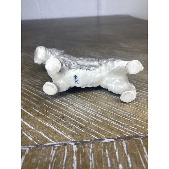 Vintage Gray Schnauzer Dog Scottish Terrier Figurine Porcelain Ceramic‎ Japan - Picture 11 of 11